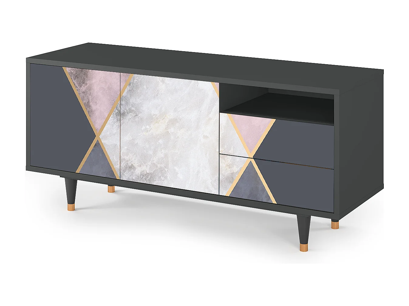 TV-meubel - 125х56х41 cm - T7 - Ideal Harmony, Antraciet