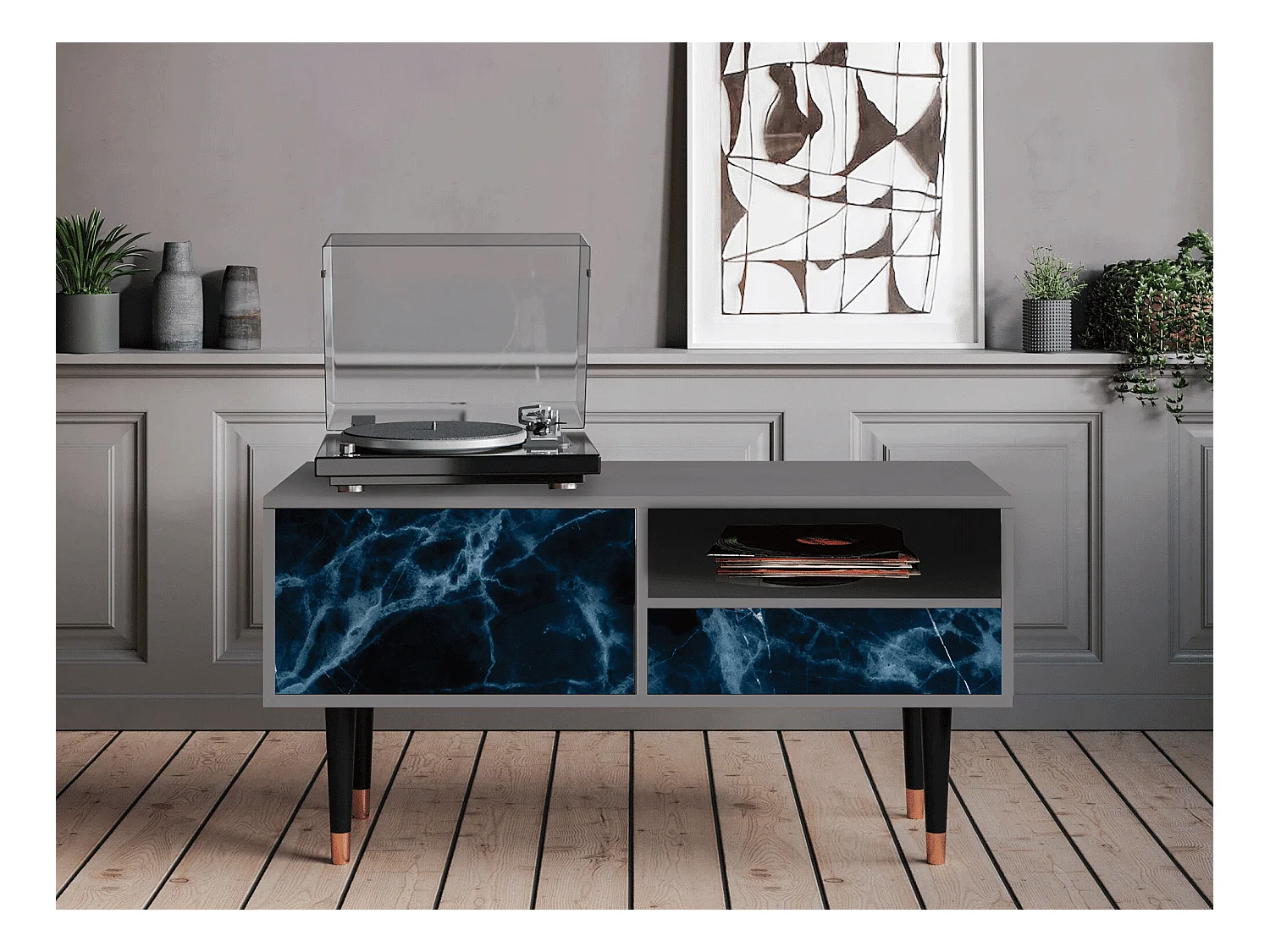 Meuble TV - 115х59х48 cm - T3 - Deep Ocean, Gris