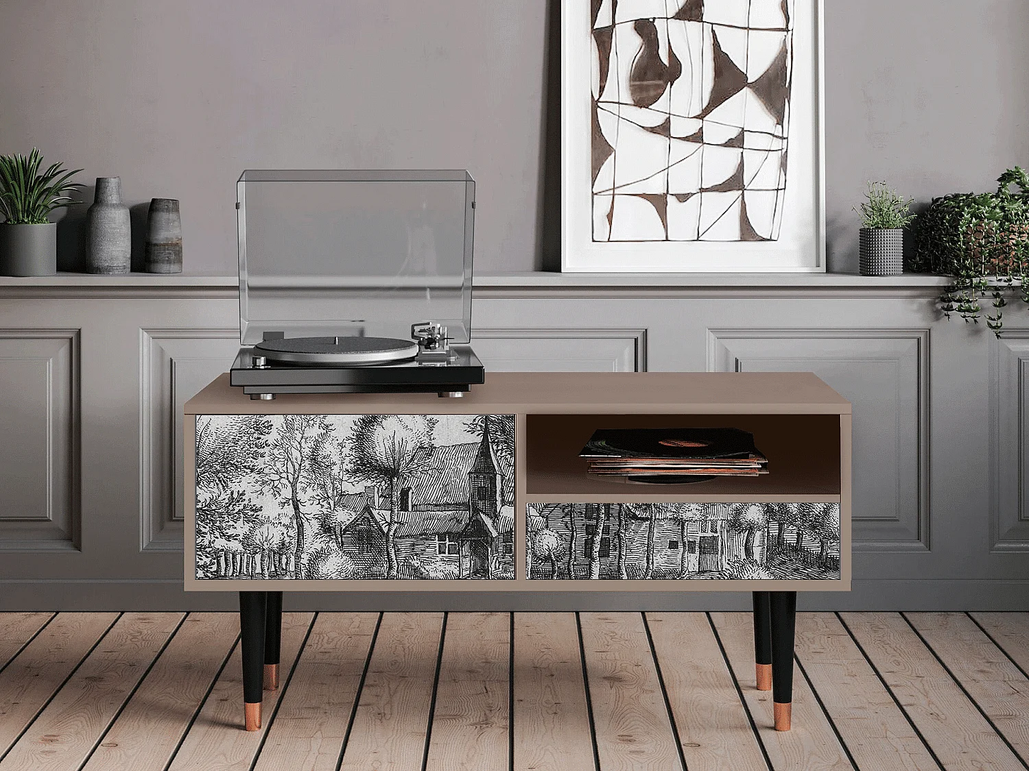 Szafka RTV - 115х59х48 cm - T3 - A Pond, Latte