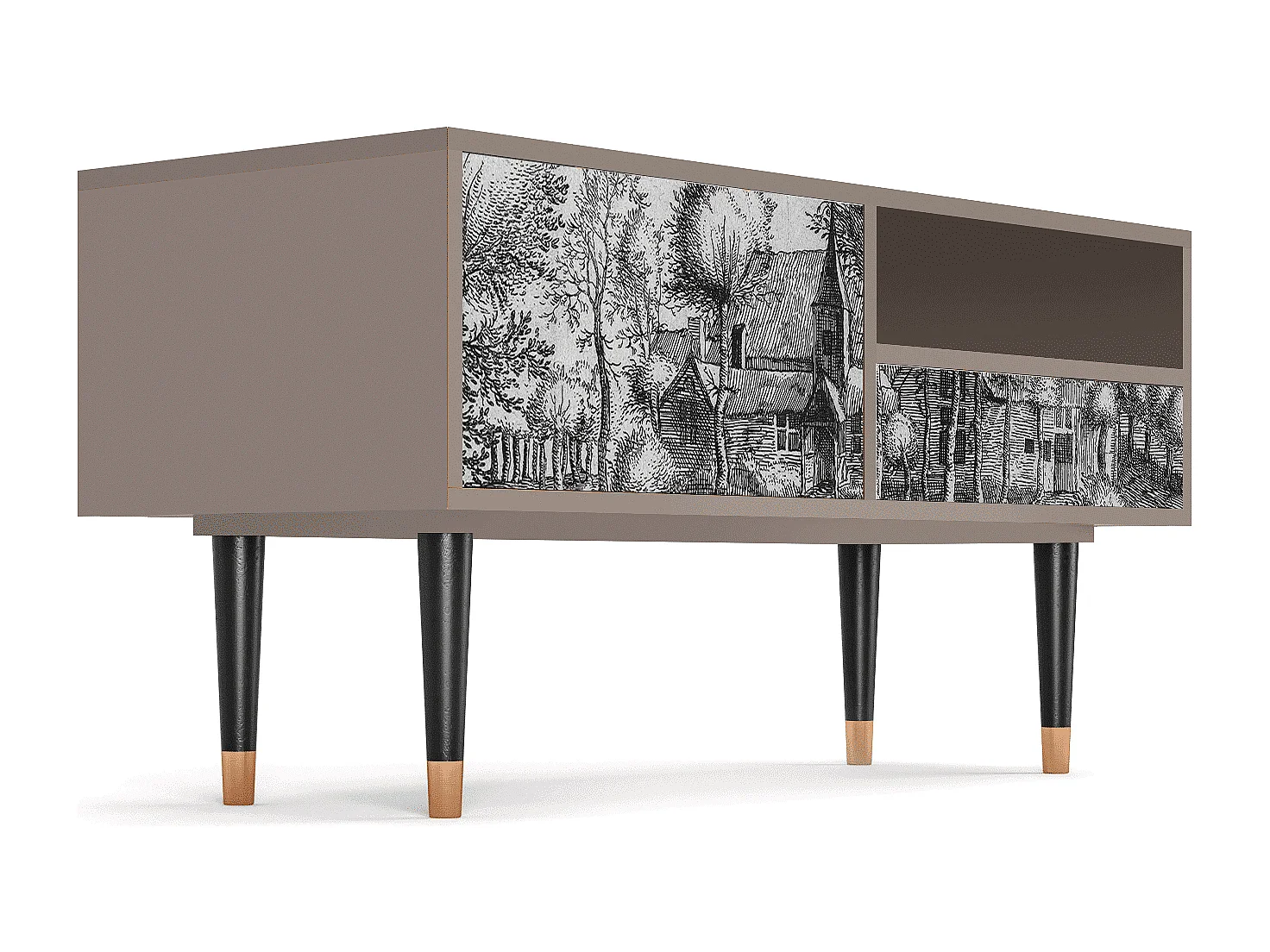 Mobile TV - 115х59х48 cm - T3 - A Pond, Latte