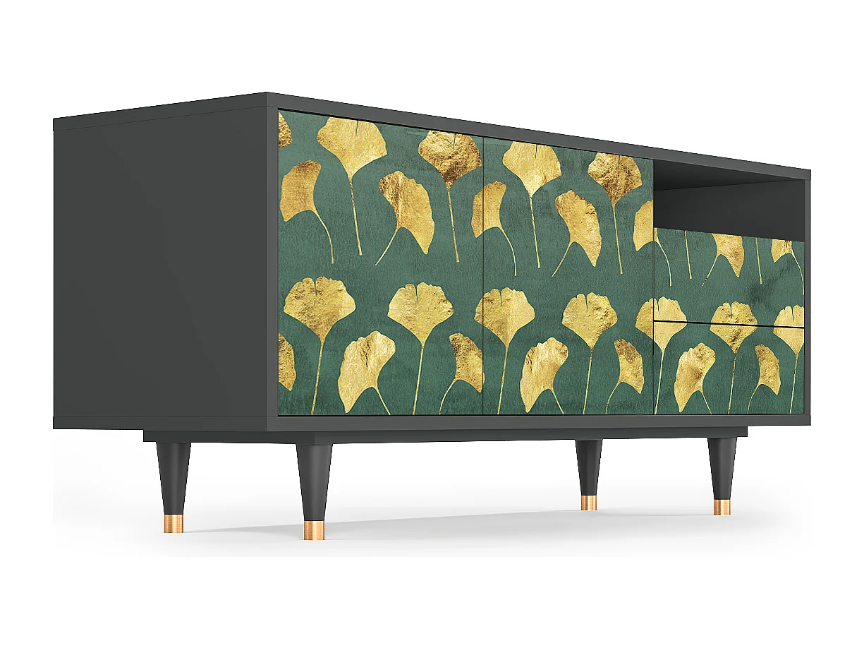 TV-Möbel - 125х56х41 cm - T7 - Gingko leaves, Anthrazit