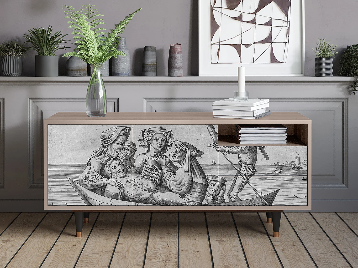 Meuble TV - 125х56х41 cm - T7 - Blau Schuyte, Latte