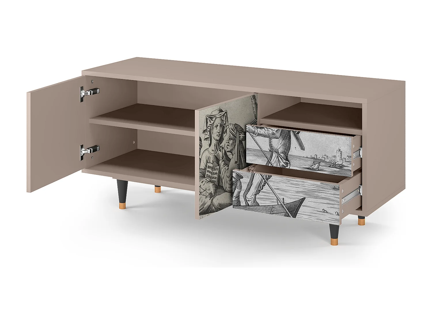 Meuble TV - 125х56х41 cm - T7 - Blau Schuyte, Latte