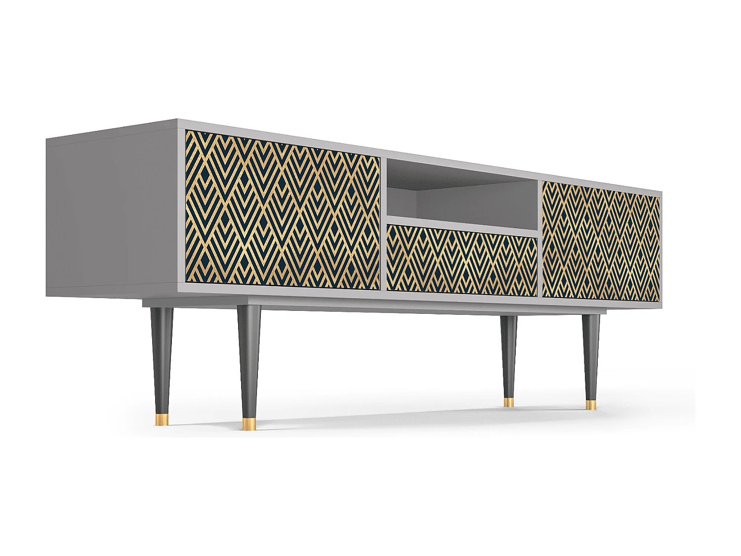 TV-meubel - 170х59х41 cm - T6 - Egypt Triangles, Grijs