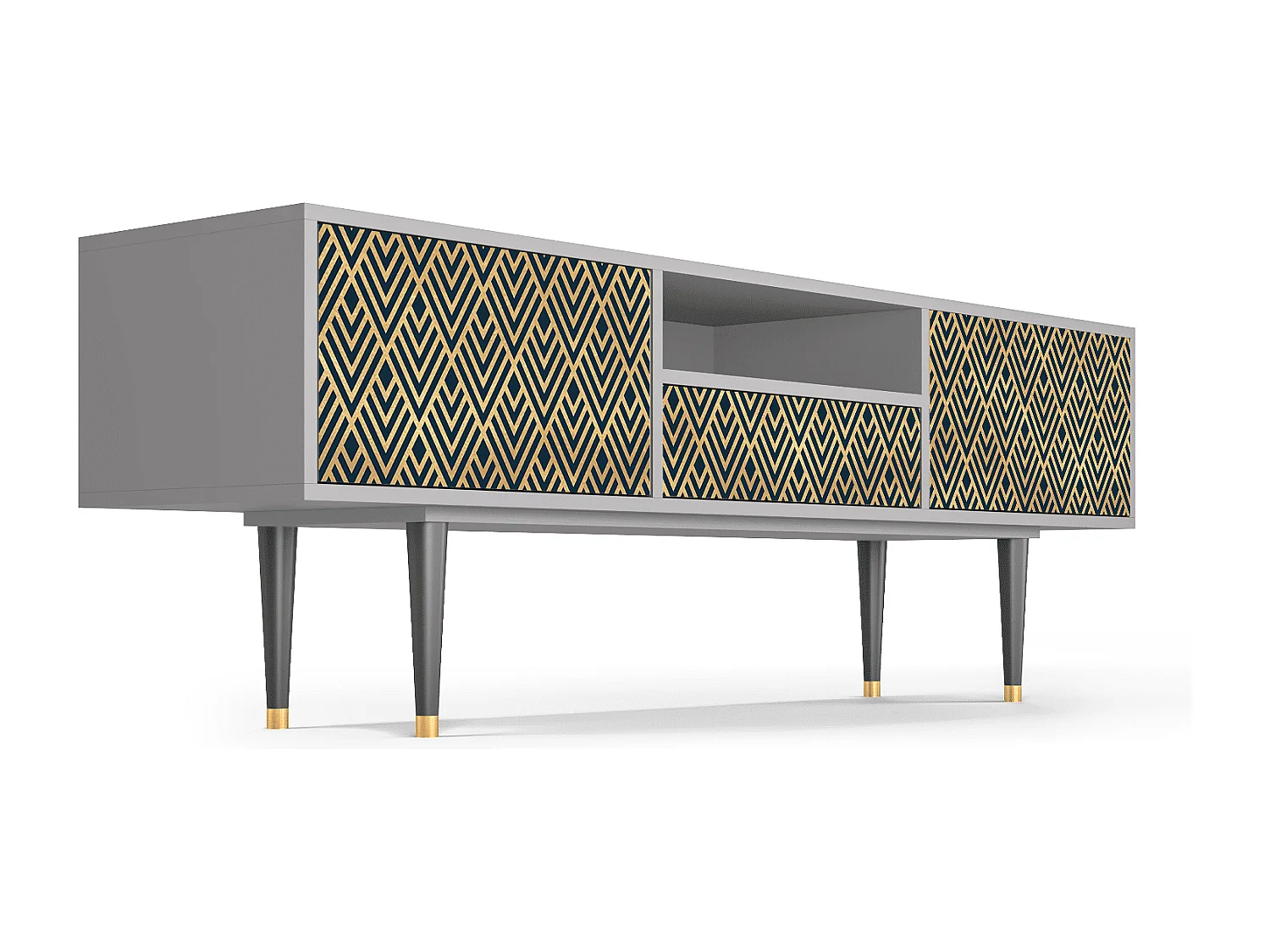 TV-Möbel - 170х59х41 cm - T6 - Egypt Triangles, Grau