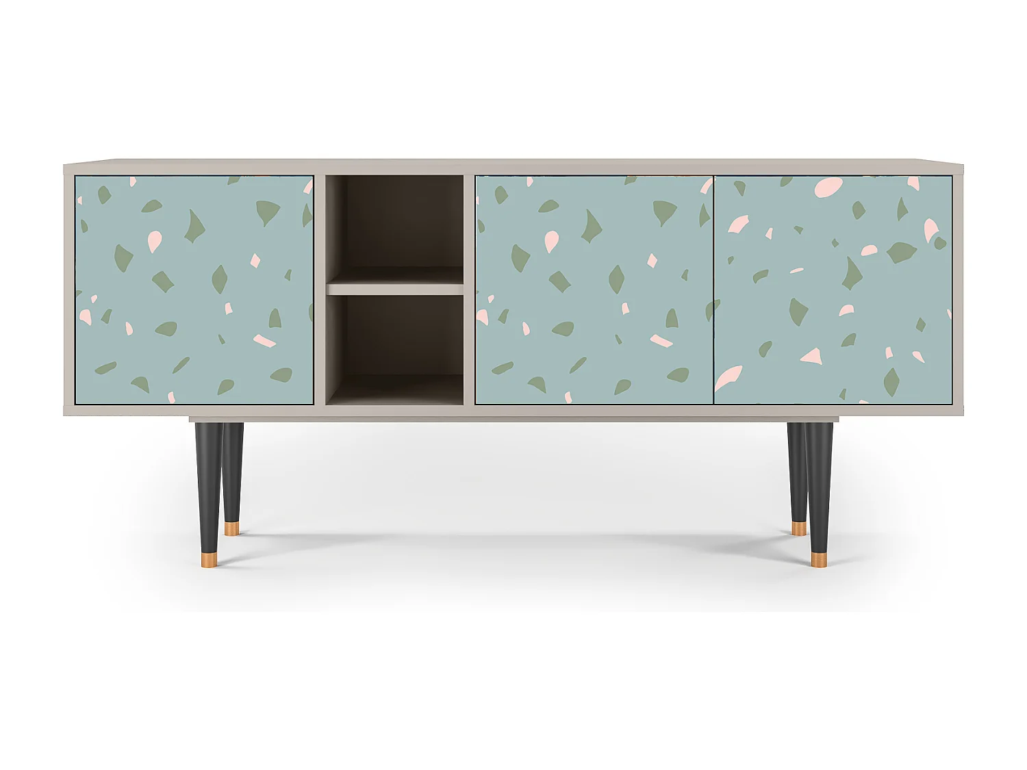 Szafka RTV - 150х69х41 cm - T5 - Blue Drops, Piaskowy