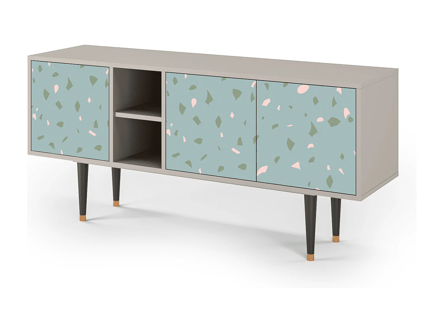 Szafka RTV - 150х69х41 cm - T5 - Blue Drops, Piaskowy