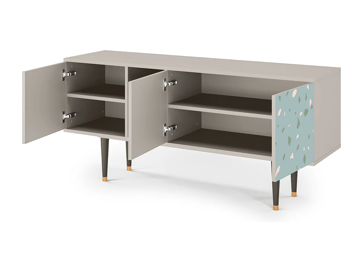 Szafka RTV - 150х69х41 cm - T5 - Blue Drops, Piaskowy