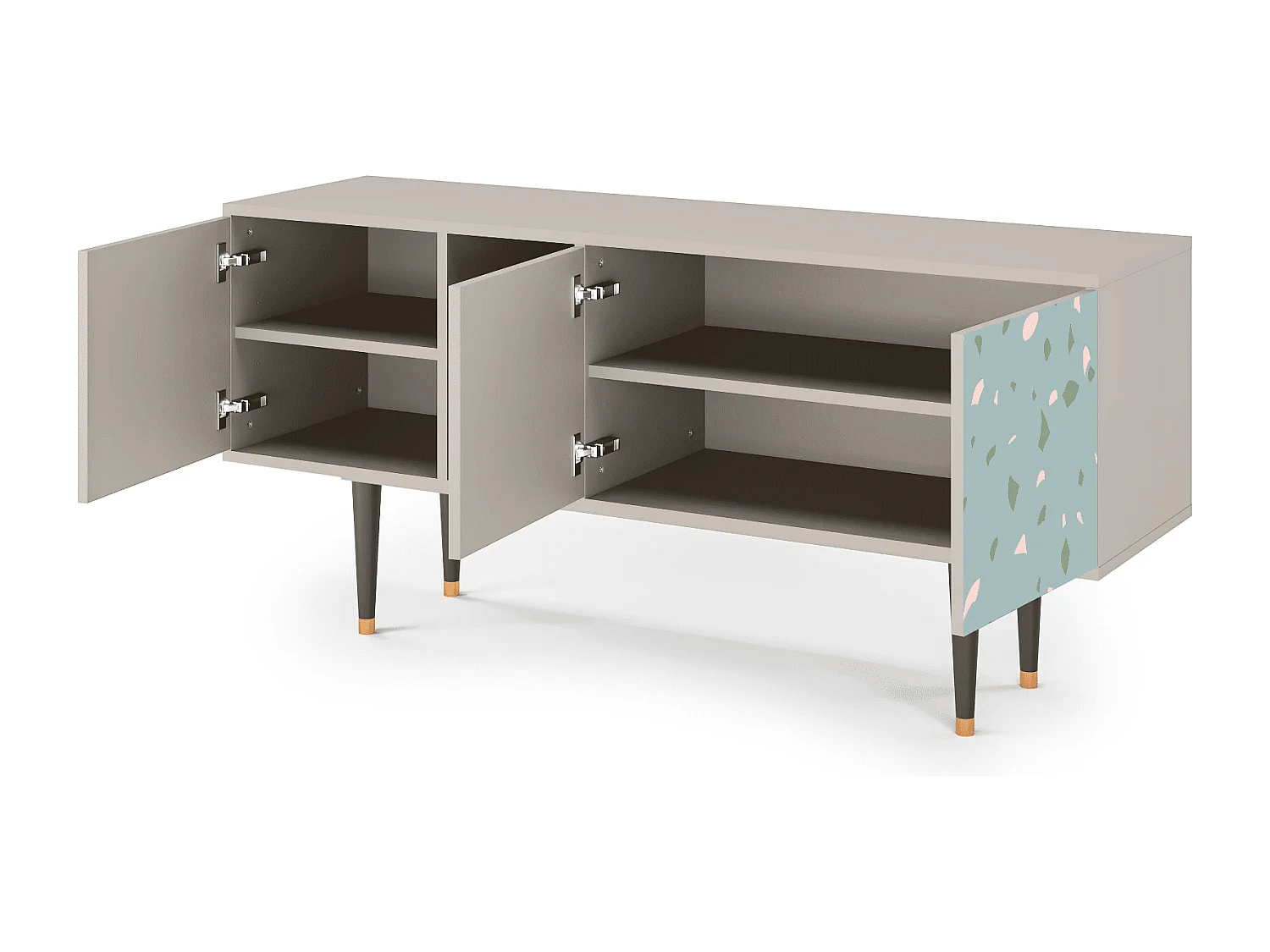 Szafka RTV - 150х69х41 cm - T5 - Blue Drops, Piaskowy