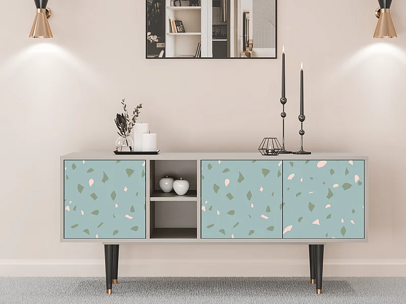 Szafka RTV - 150х69х41 cm - T5 - Blue Drops, Piaskowy