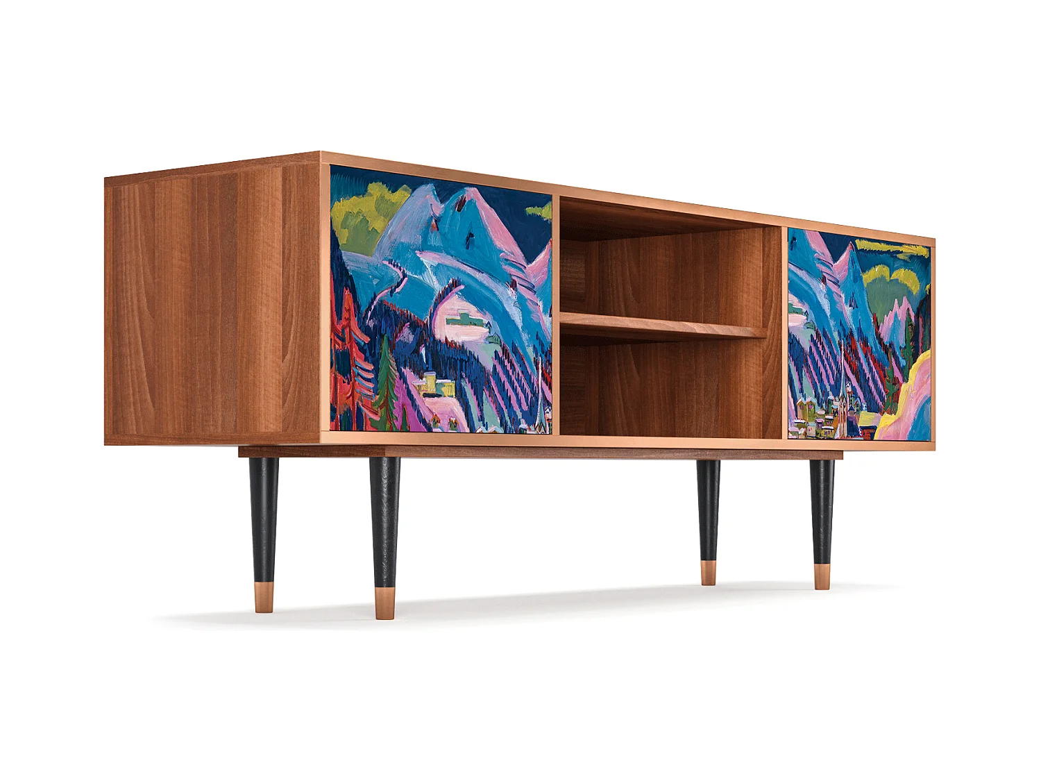Mobile TV - 170х69х48 cm - T2 - Davos Winter, Noce