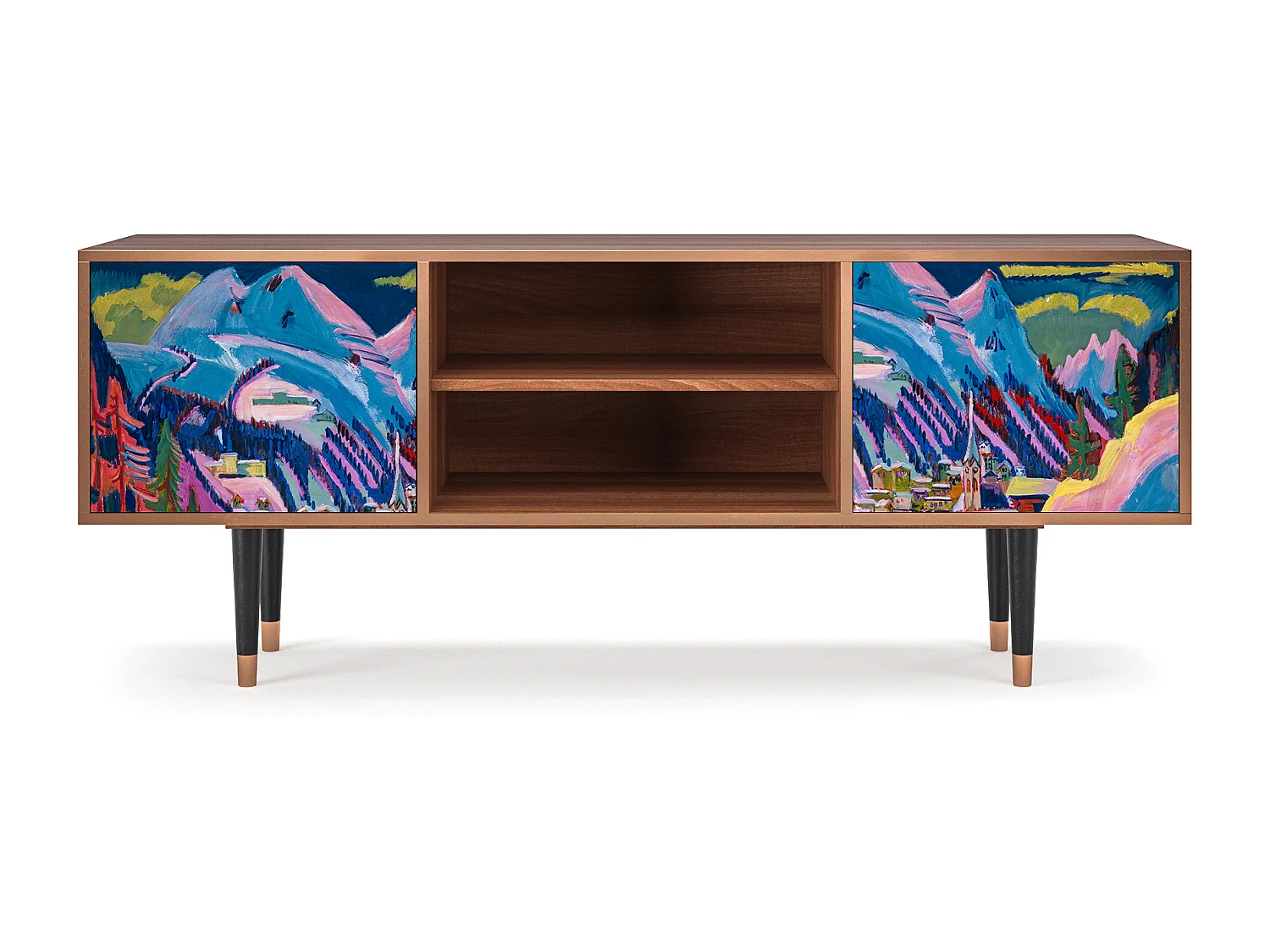 Mueble de TV - 170х69х48 cm - T2 - Davos Winter, Nogueira