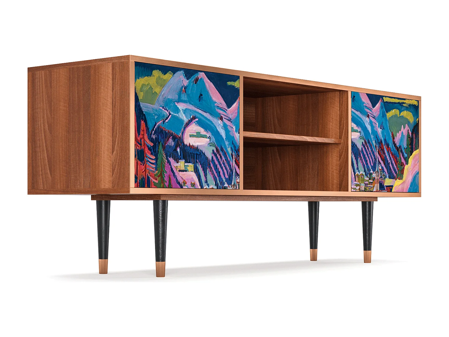 Mueble de TV - 170х69х48 cm - T2 - Davos Winter, Nogueira