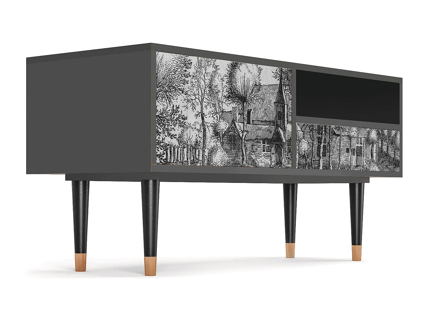 Mueble de TV - 115х59х48 cm - T3 - A Pond, Antracita