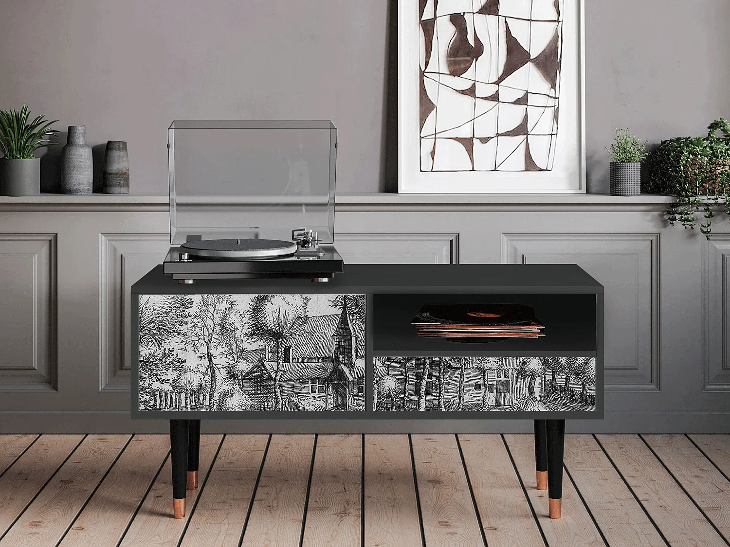 Mobile TV - 115х59х48 cm - T3 - A Pond, Antracite