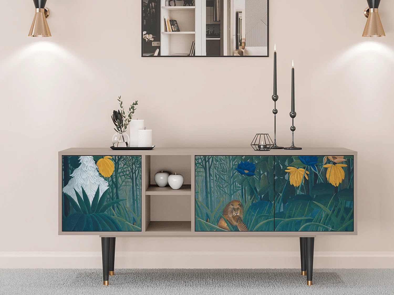 Meuble TV - 150х69х41 cm - T5 - The Repast of the Lion, Latte