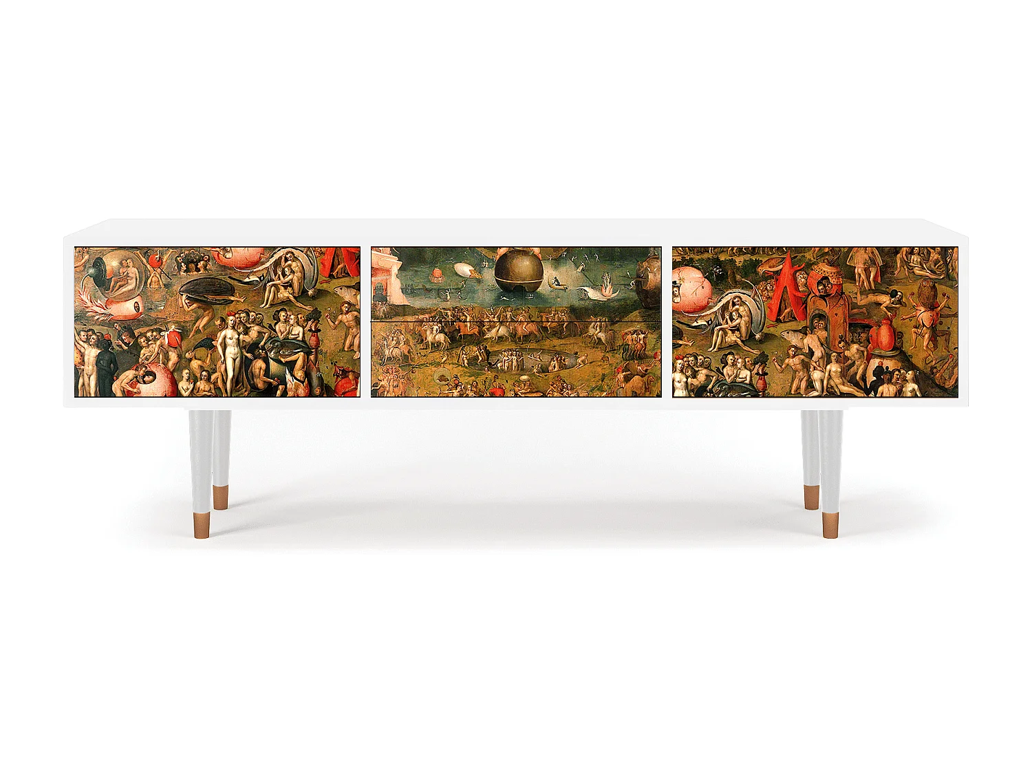 Meuble TV - 170х59х48 cm - T4 - Garden of Delights , Blanc