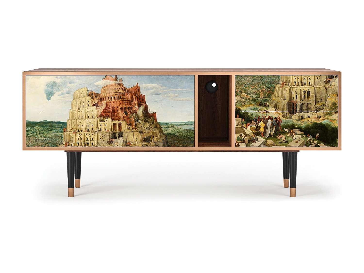 Mueble de TV - 170х69х48 cm - T1 - Elder The Tower, Nogueira