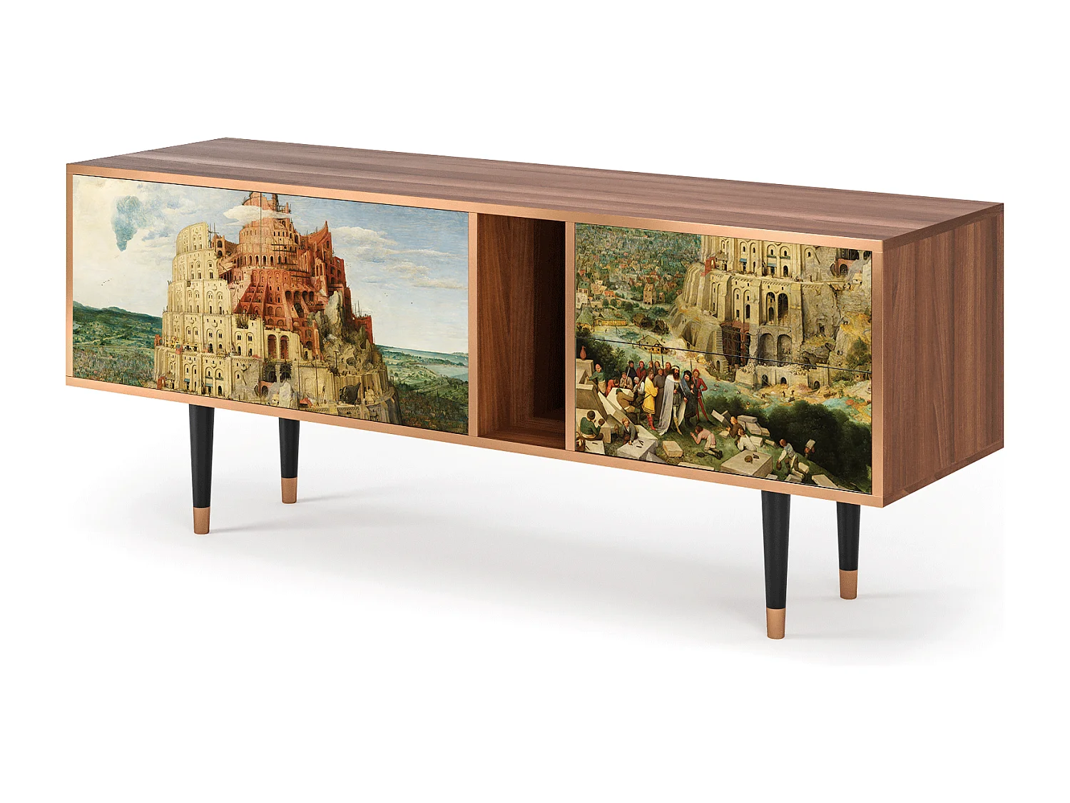 Mueble de TV - 170х69х48 cm - T1 - Elder The Tower, Nogueira