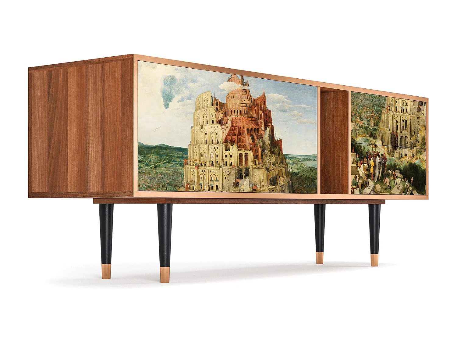 Mueble de TV - 170х69х48 cm - T1 - Elder The Tower, Nogueira