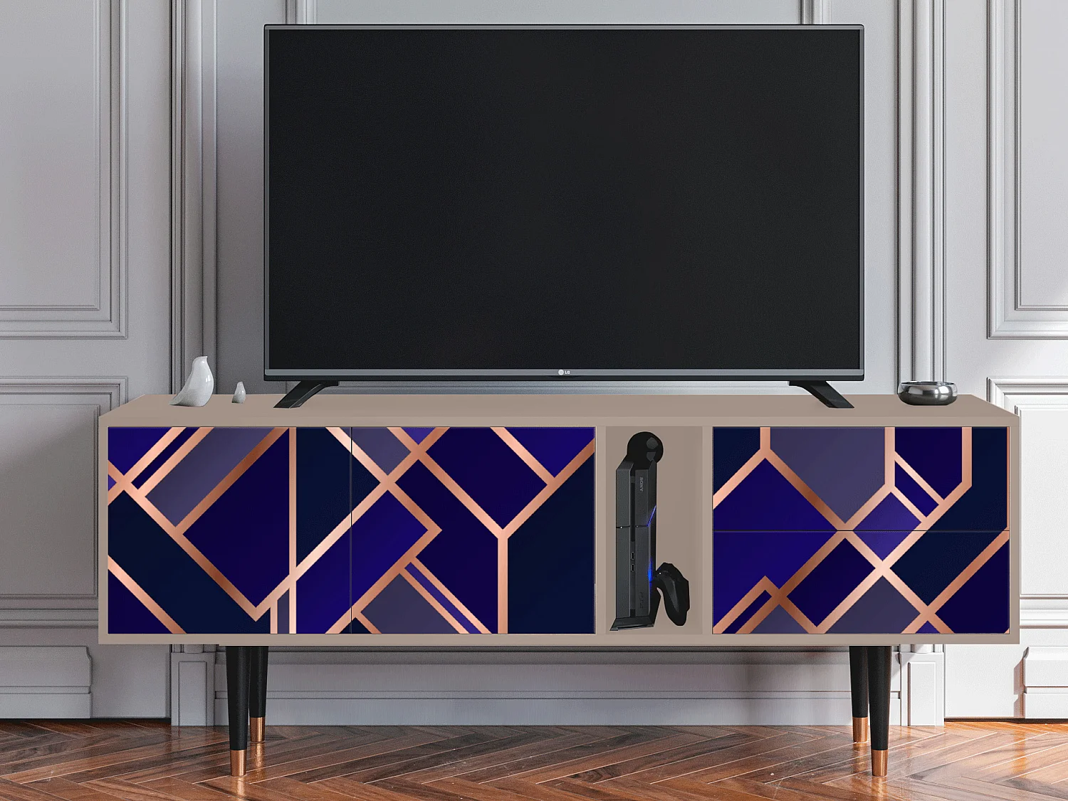 Mueble de TV - 170х69х48 cm - T1 - Aquamarine Getsby, Latte