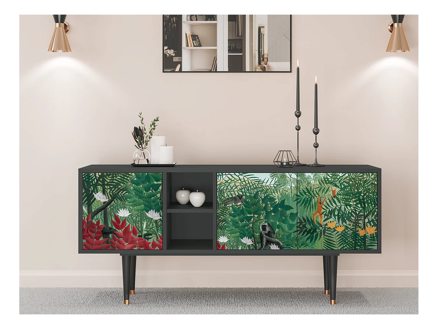 Meuble TV - 150х69х41 cm - T5 - Jungles in Paris, Anthracite