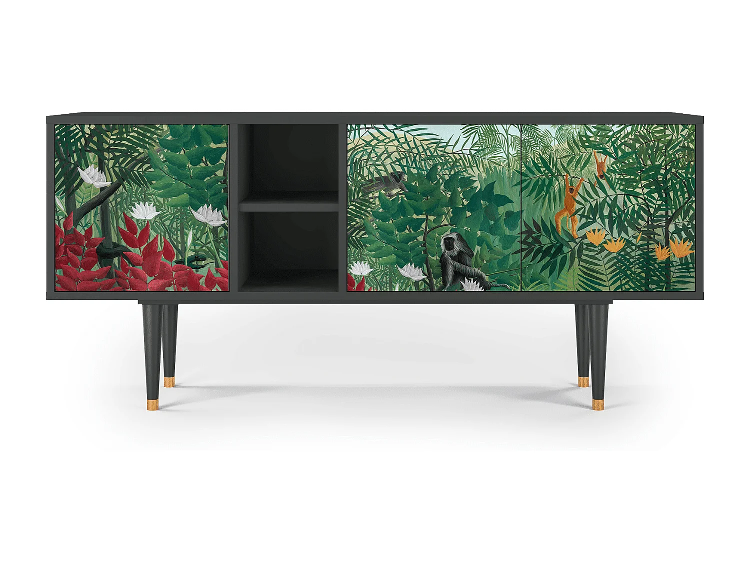Mueble de TV - 150х69х41 cm - T5 - Jungles in Paris, Antracita