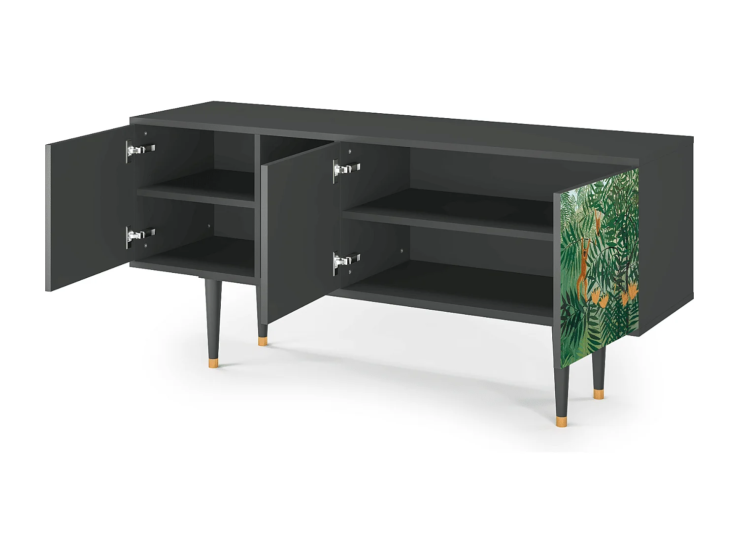 Mueble de TV - 150х69х41 cm - T5 - Jungles in Paris, Antracita