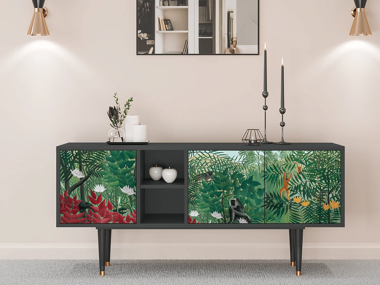 Meuble TV - 150х69х41 cm - T5 - Jungles in Paris, Anthracite