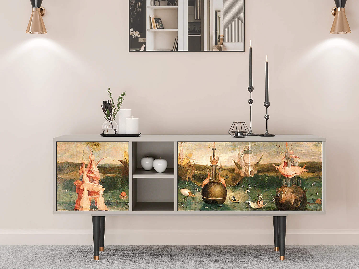 Meuble TV - 150х69х41 cm - T5 - Garden of Delights , Sable