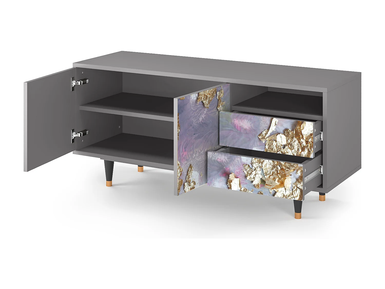 Mobile TV - 125х56х41 cm - T7 - Planet Earth, Grigio