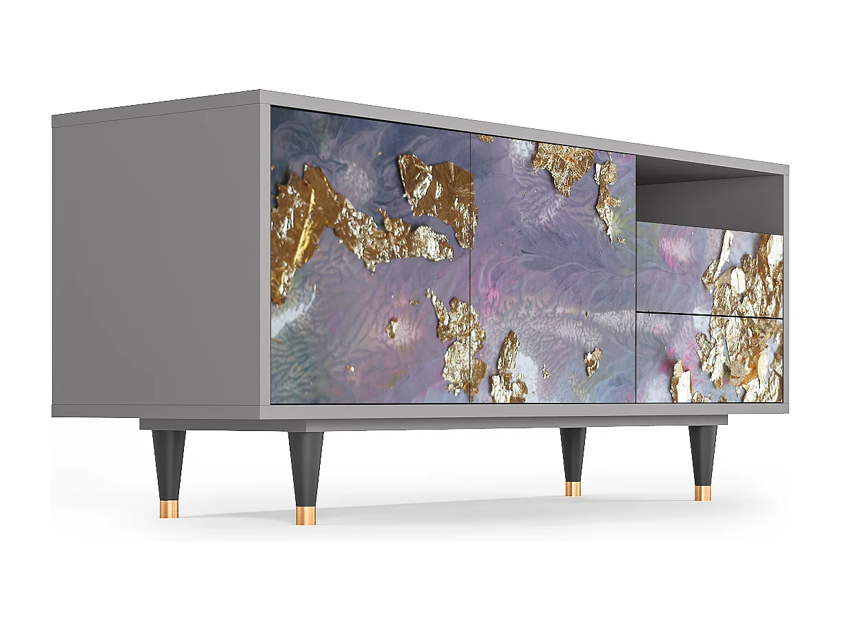 Meuble TV - 125х56х41 cm - T7 - Planet Earth, Gris