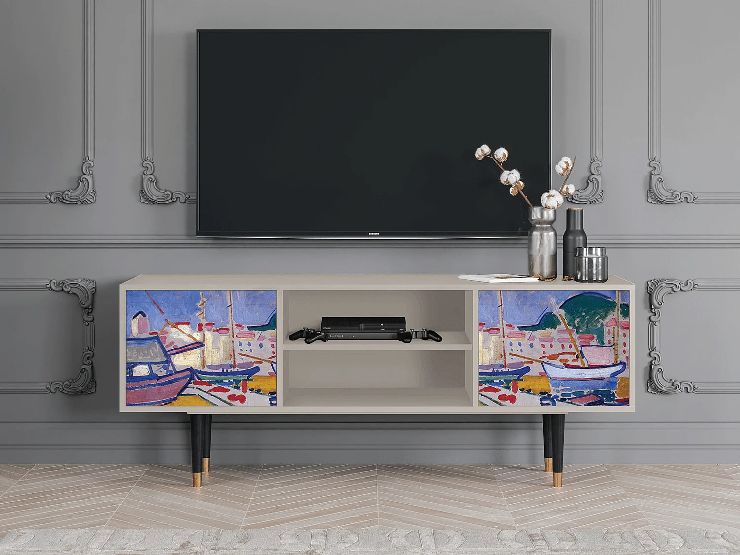 Mueble de TV - 170х69х48 cm - T2 - The Port of Collioure , Arena