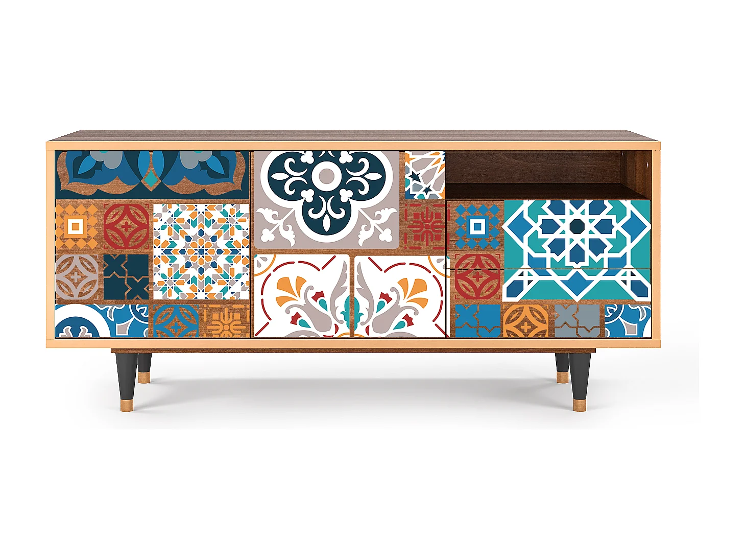 TV-Möbel - 125х56х41 cm - T7 - Moroccan Market, Walnuss