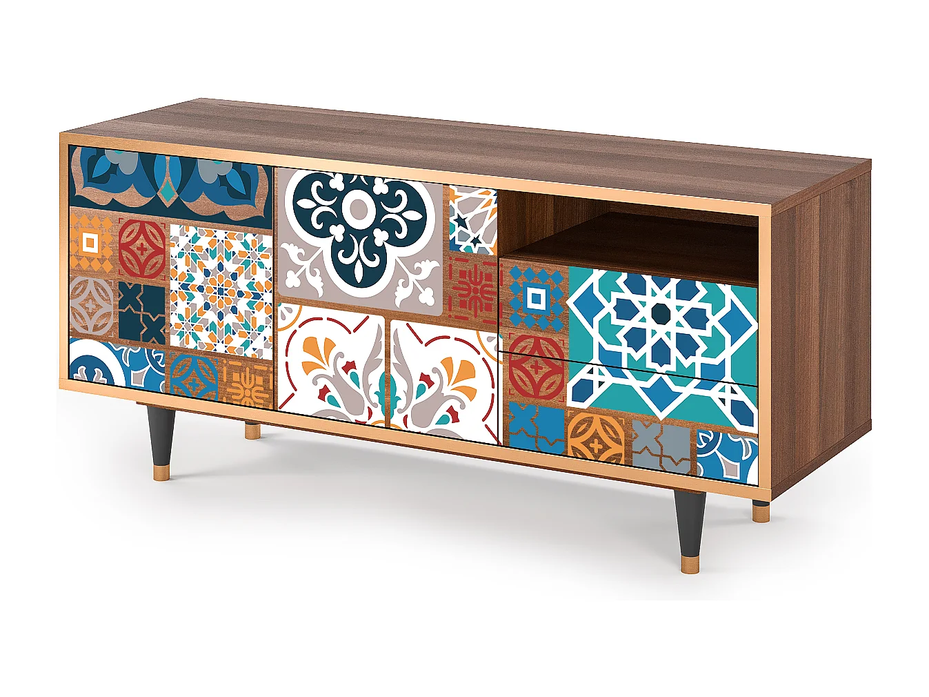 Meuble TV - 125х56х41 cm - T7 - Moroccan Market, Noyer