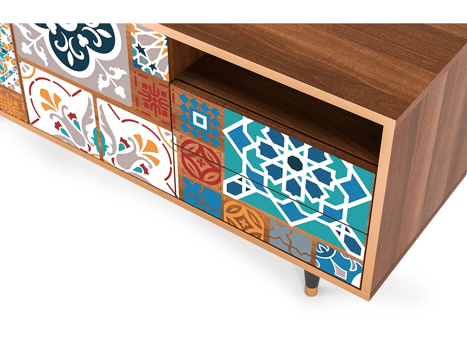 Meuble TV - 125х56х41 cm - T7 - Moroccan Market, Noyer