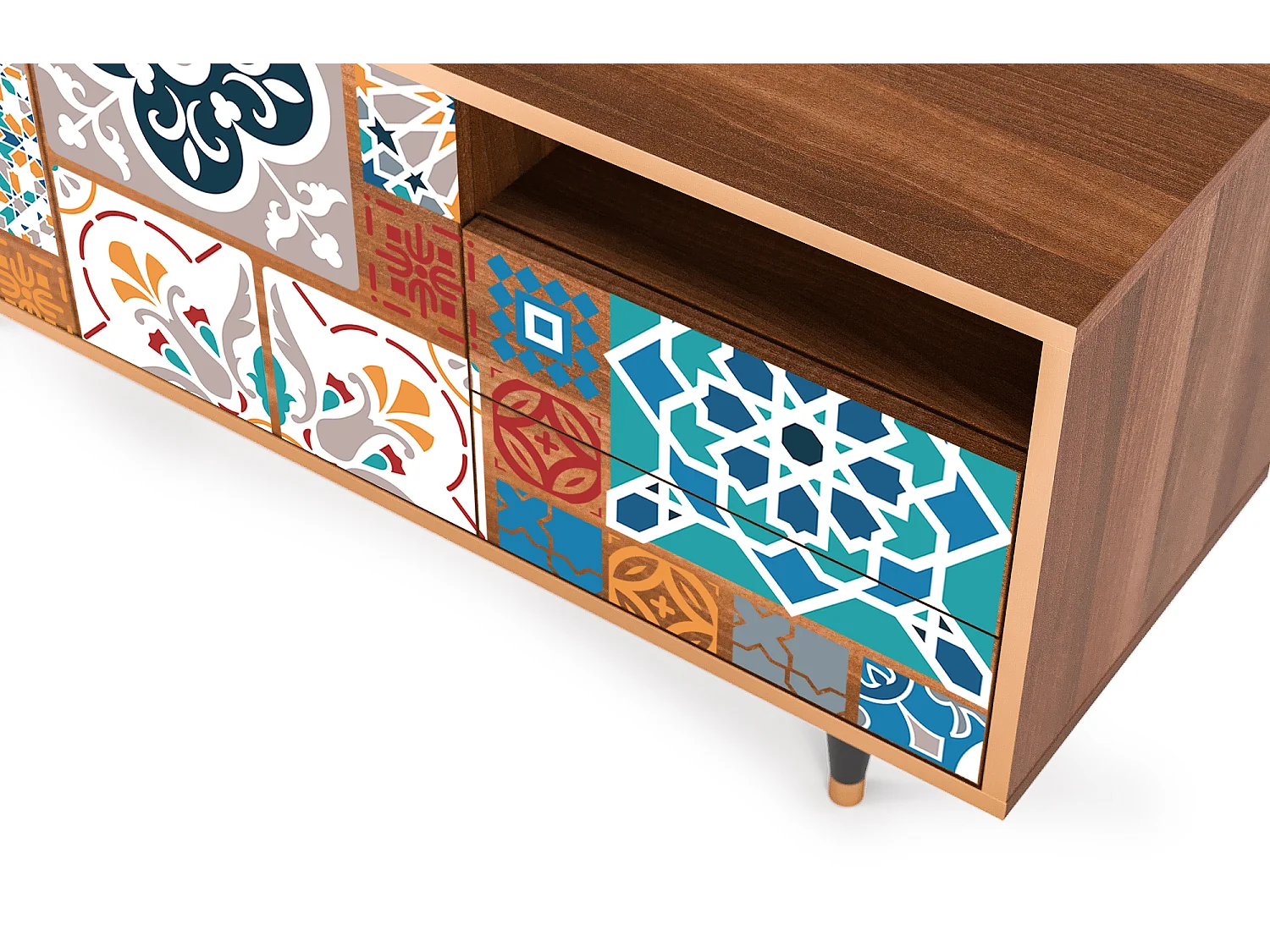 Meuble TV - 125х56х41 cm - T7 - Moroccan Market, Noyer