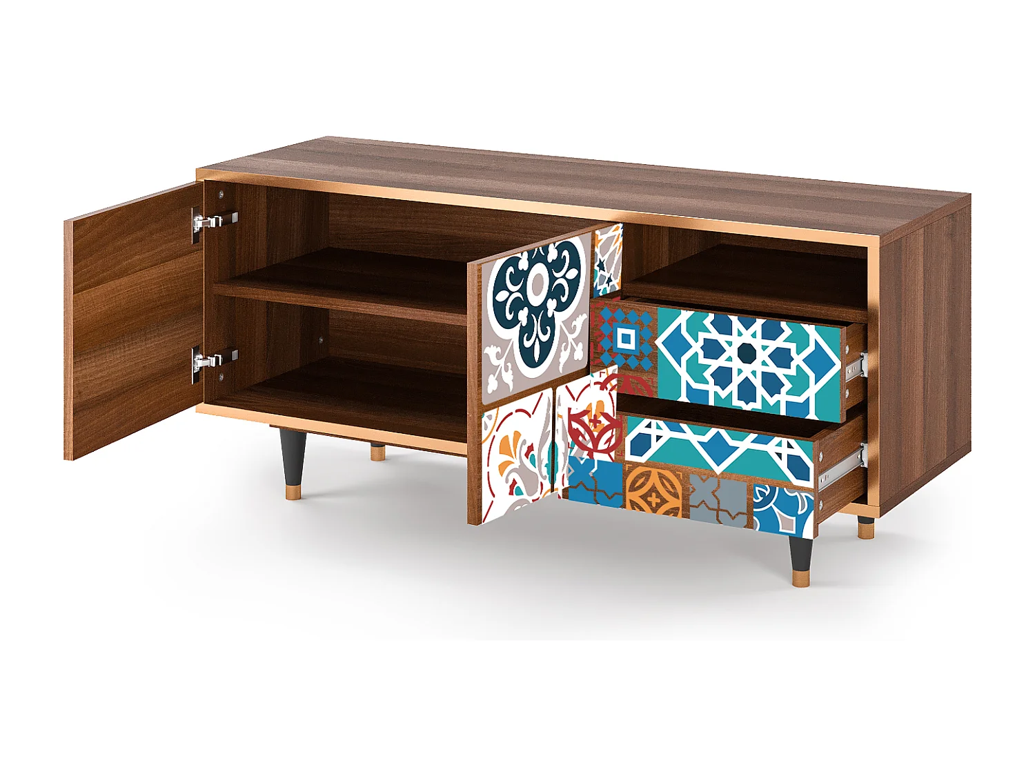 Meuble TV - 125х56х41 cm - T7 - Moroccan Market, Noyer