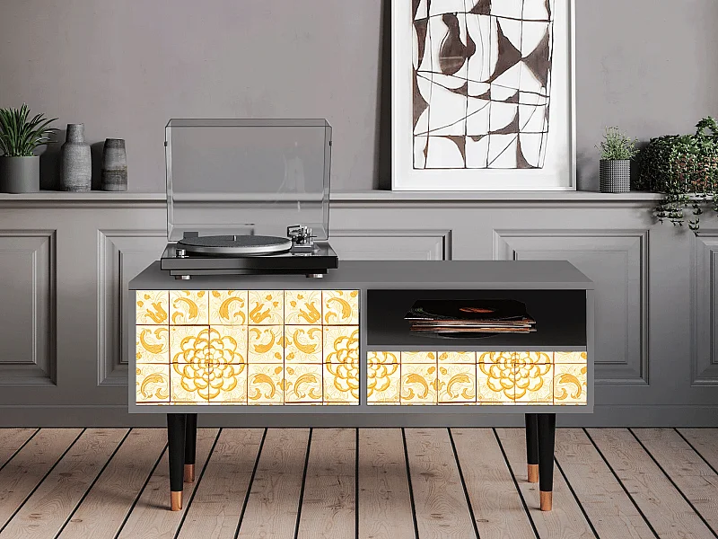 Meuble TV - 115х59х48 cm - T3 - Sunshiny Tile, Gris