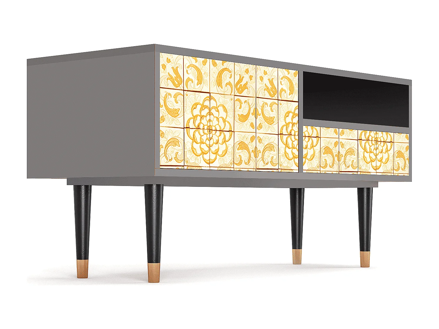 Meuble TV - 115х59х48 cm - T3 - Sunshiny Tile, Gris