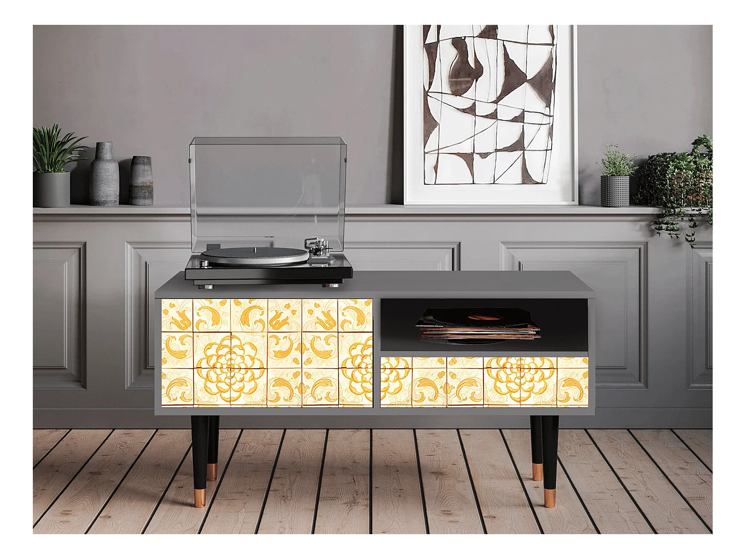 Mobile TV - 115х59х48 cm - T3 - Sunshiny Tile, Grigio