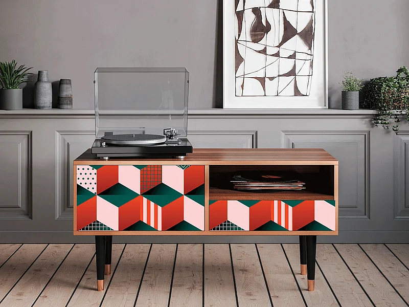 Meuble TV - 115х59х48 cm - T3 - Pepsi-Cola, Noyer