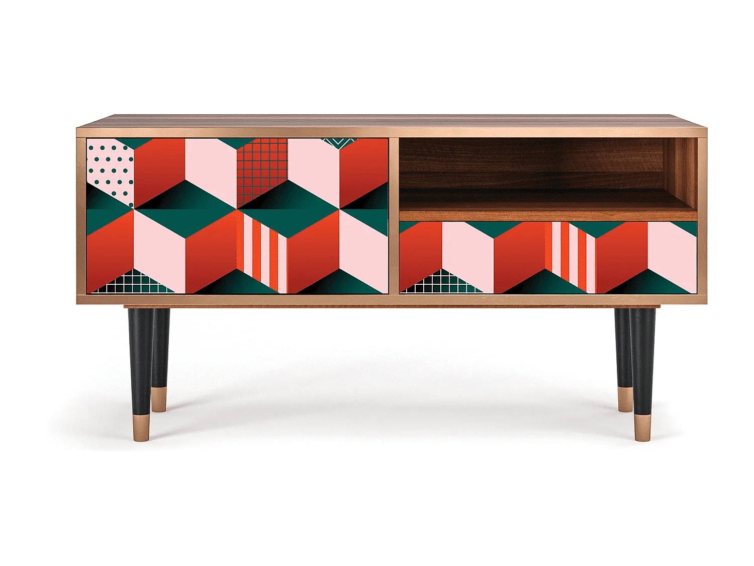 Meuble TV - 115х59х48 cm - T3 - Pepsi-Cola, Noyer