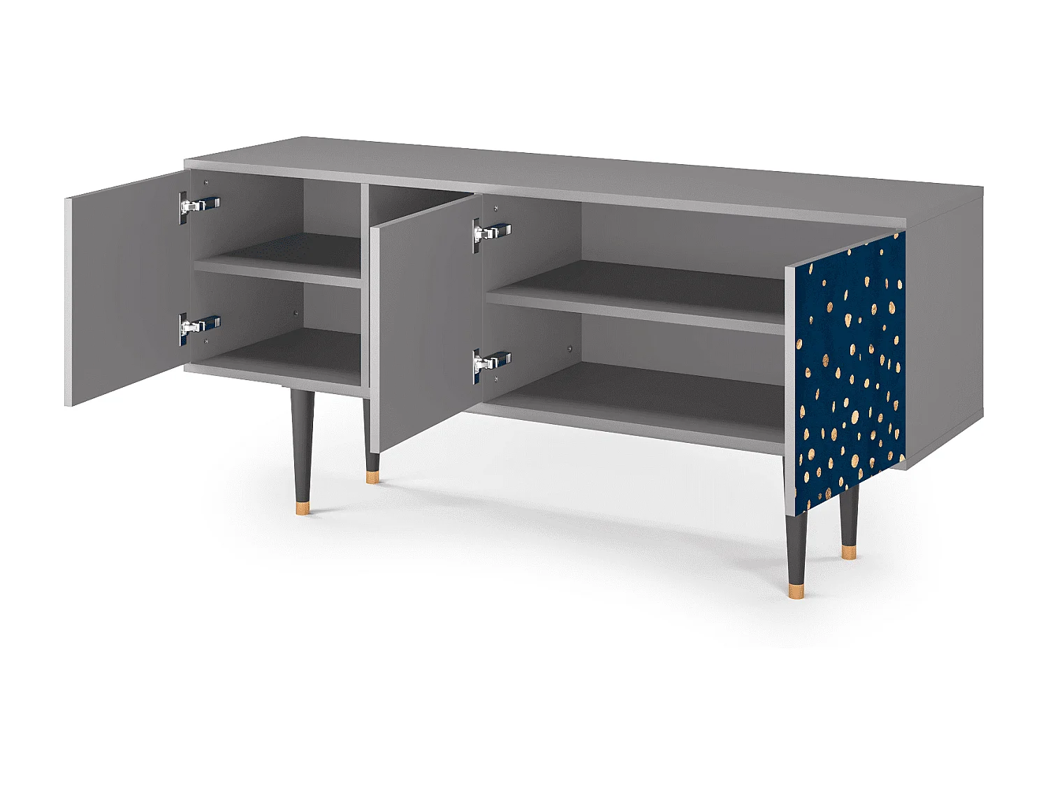 Mueble de TV - 150х69х41 cm - T5 - Night Skies, Gris