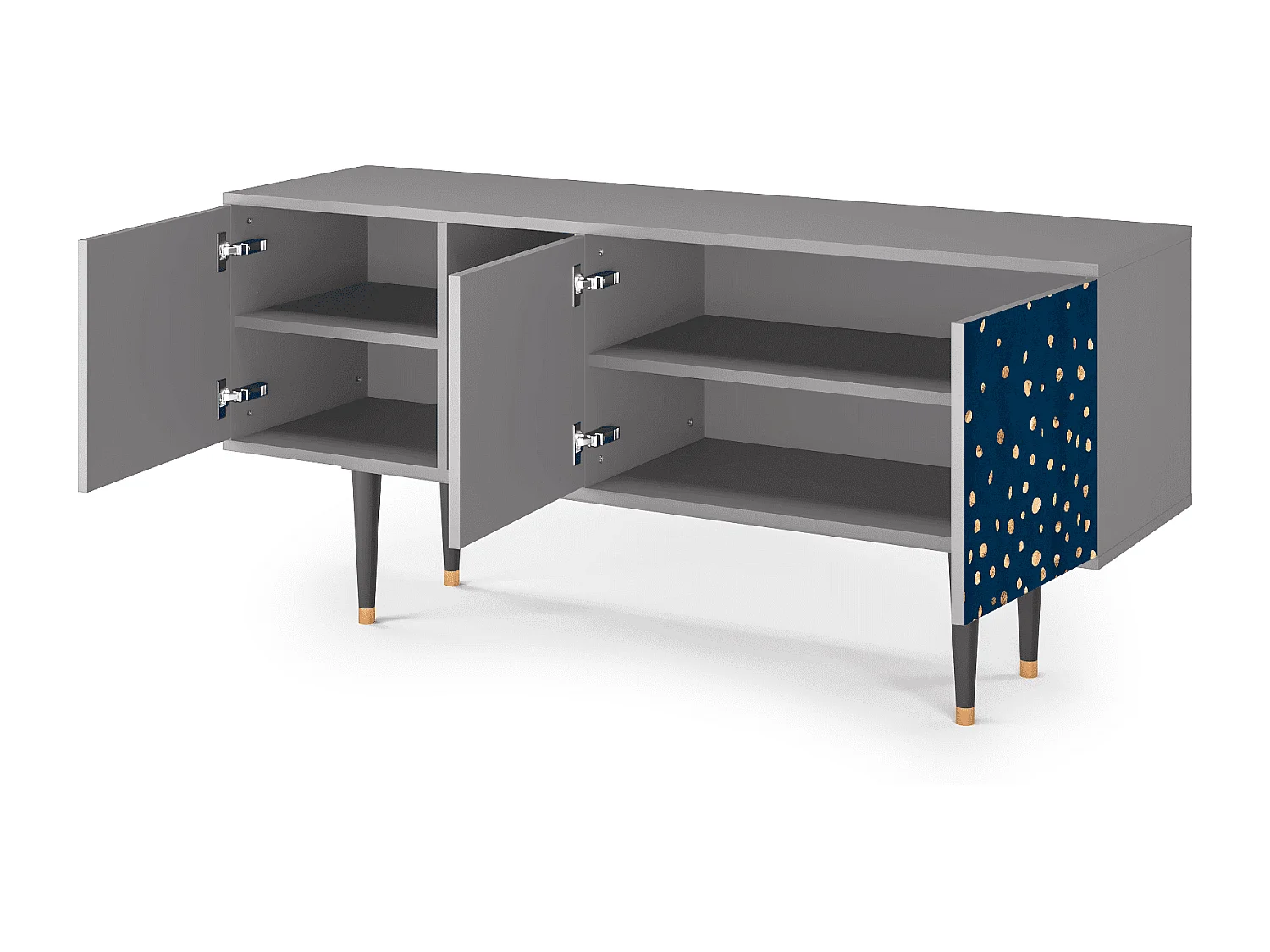 Szafka RTV - 150х69х41 cm - T5 - Night Skies, Szary