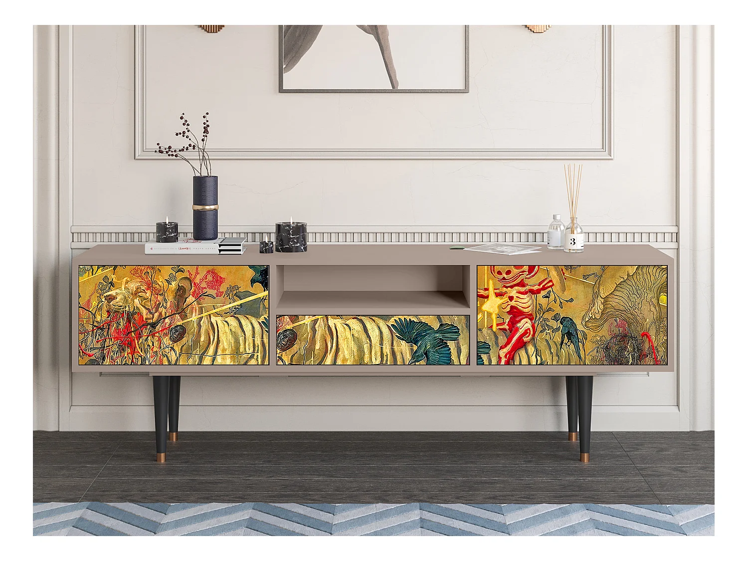 TV-Möbel - 170х59х41 cm - T6 - Blood by James Jean, Latte