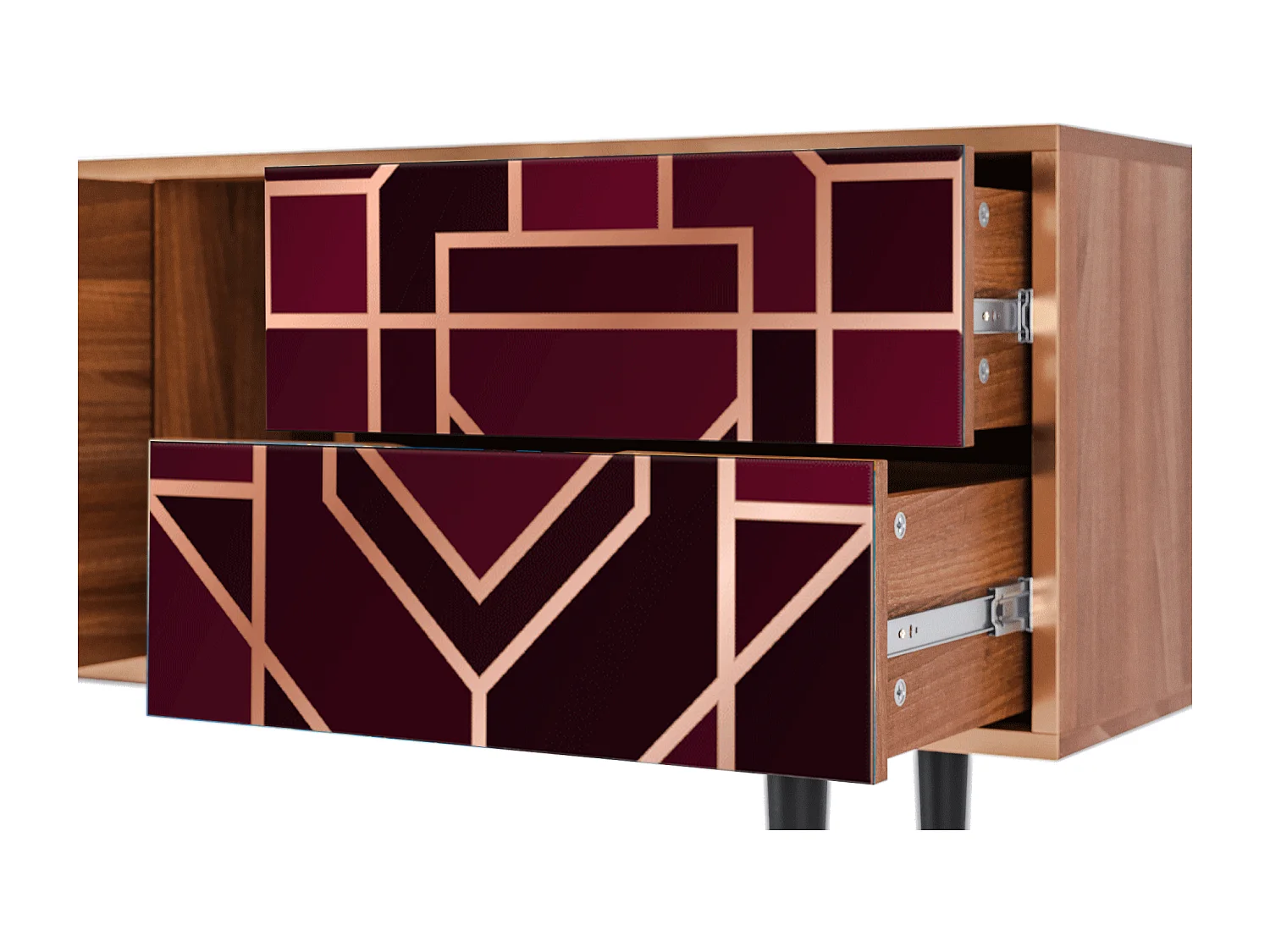 Mobile TV - 170х69х48 cm - T1 - Burgundy Jewelery, Noce