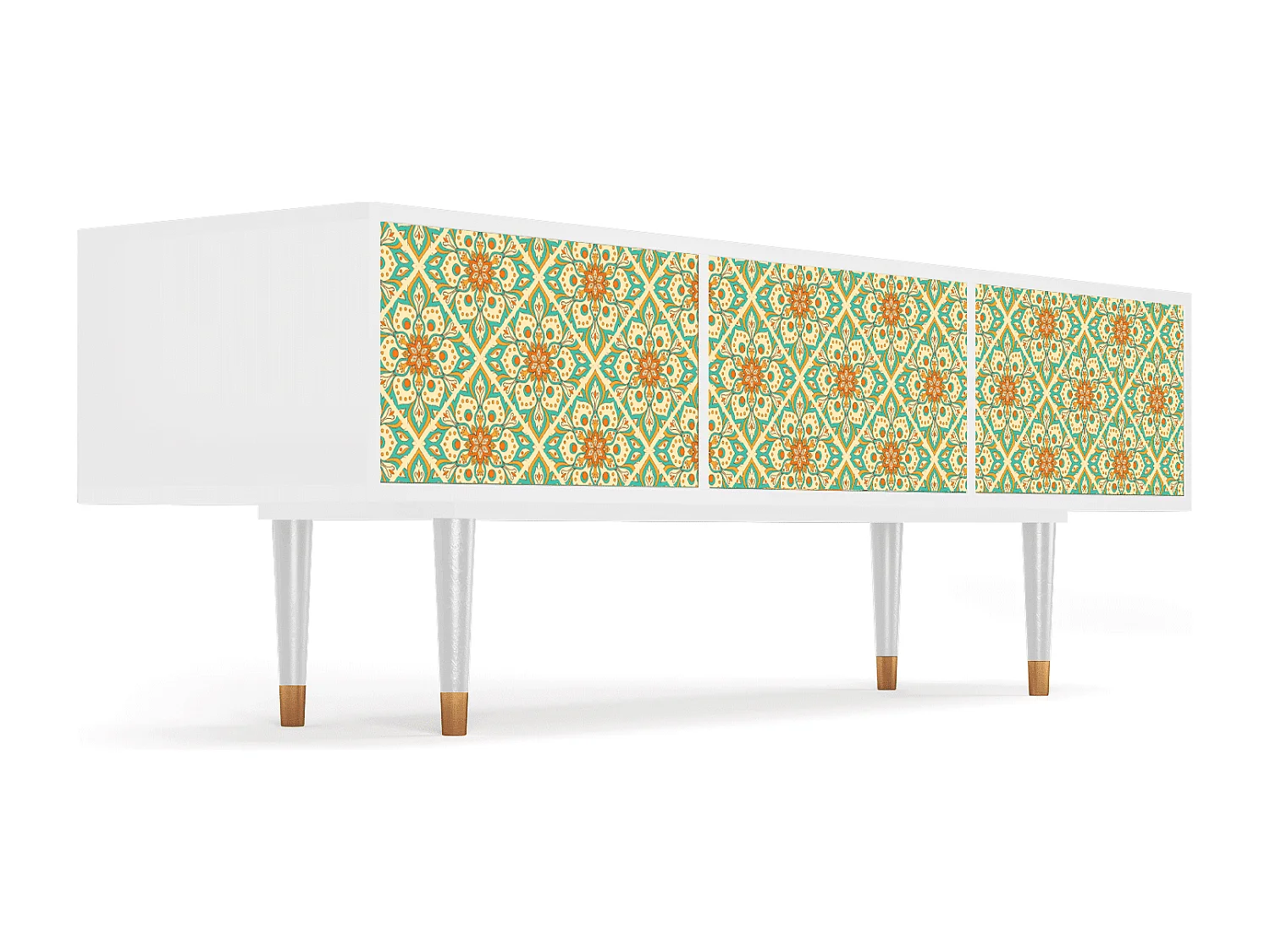 Meuble TV - 170х59х48 cm - T4 - Hindu Daisy, Blanc