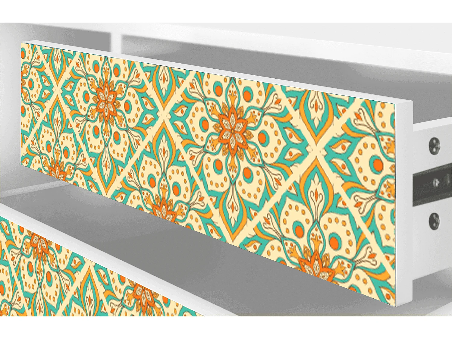 Meuble TV - 170х59х48 cm - T4 - Hindu Daisy, Blanc