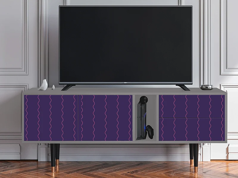 Mueble de TV - 170х69х48 cm - T1 - Grape Maccaroni, Gris